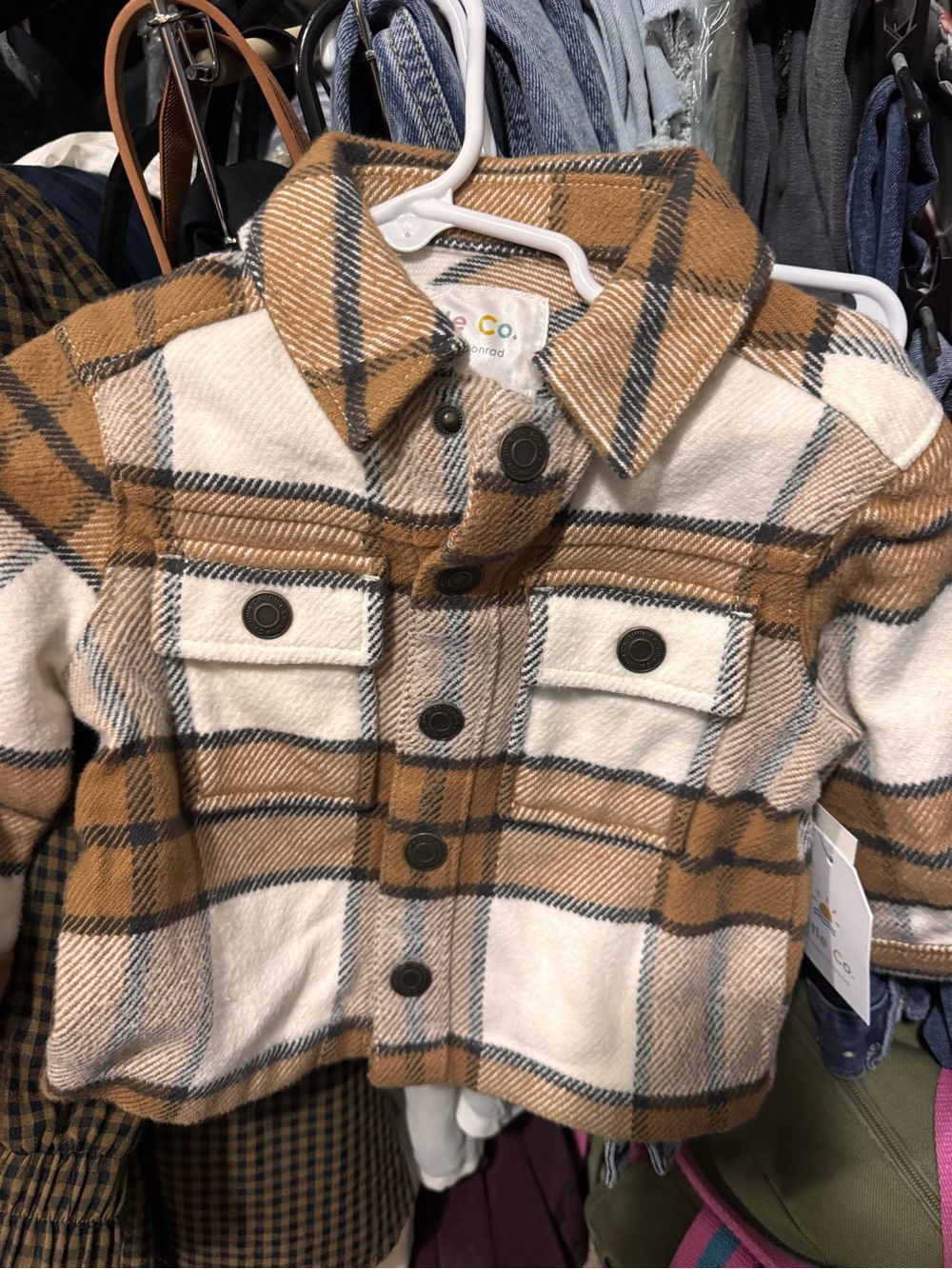 Little Co. by Lauren Conrad Tan & Cream Plaid Baby Jacket 12 Months